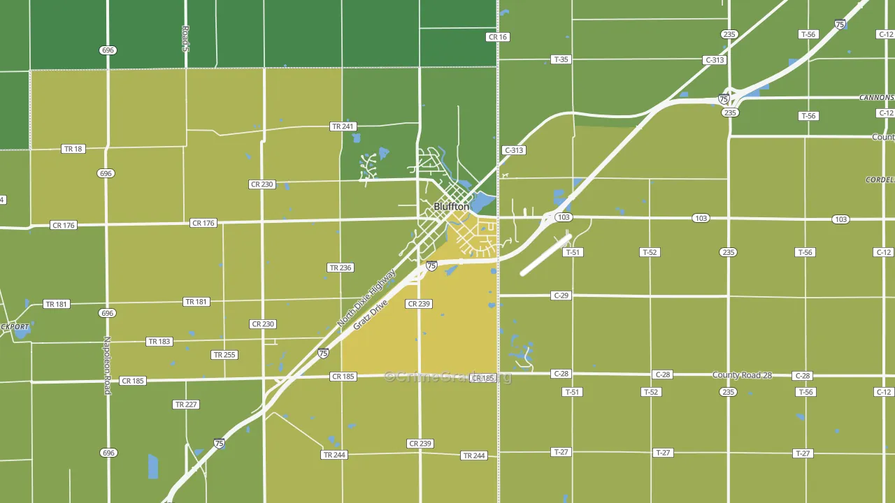45817, OH Map of Drug-Related Crime Rates