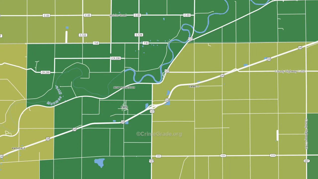 45821, OH Map of Drug-Related Crime Rates