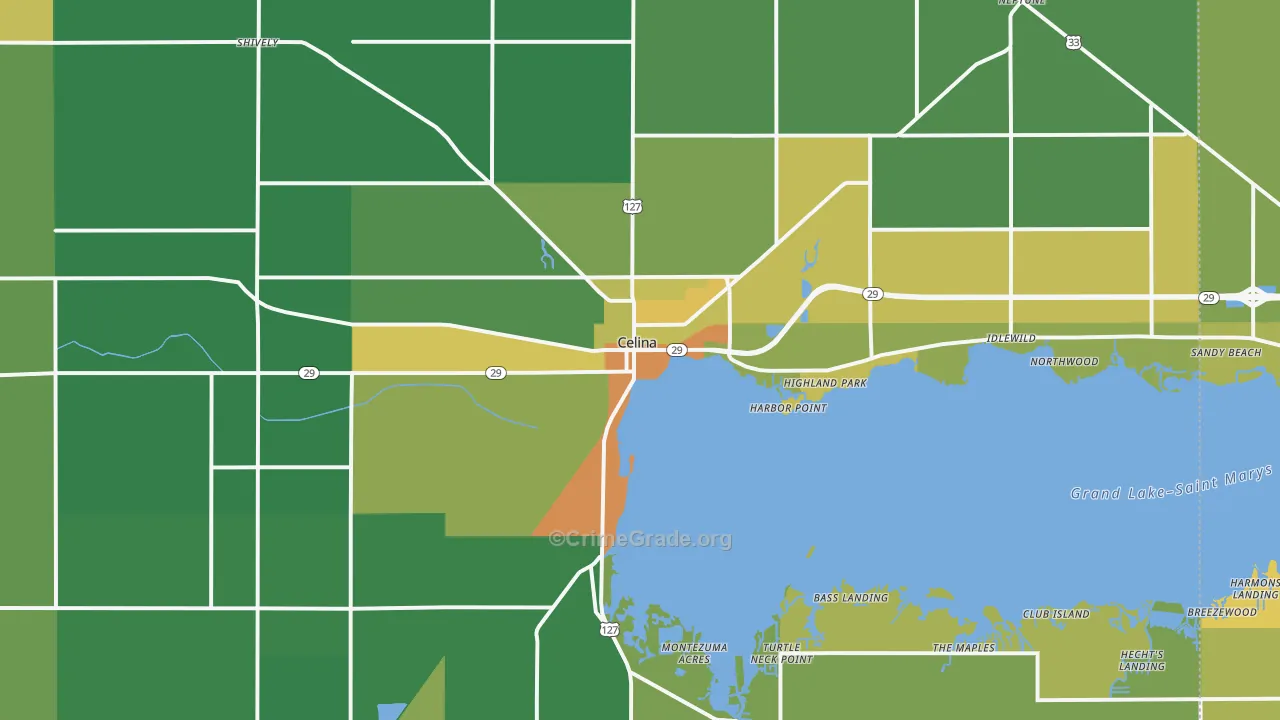45822, OH Map of Drug-Related Crime Rates