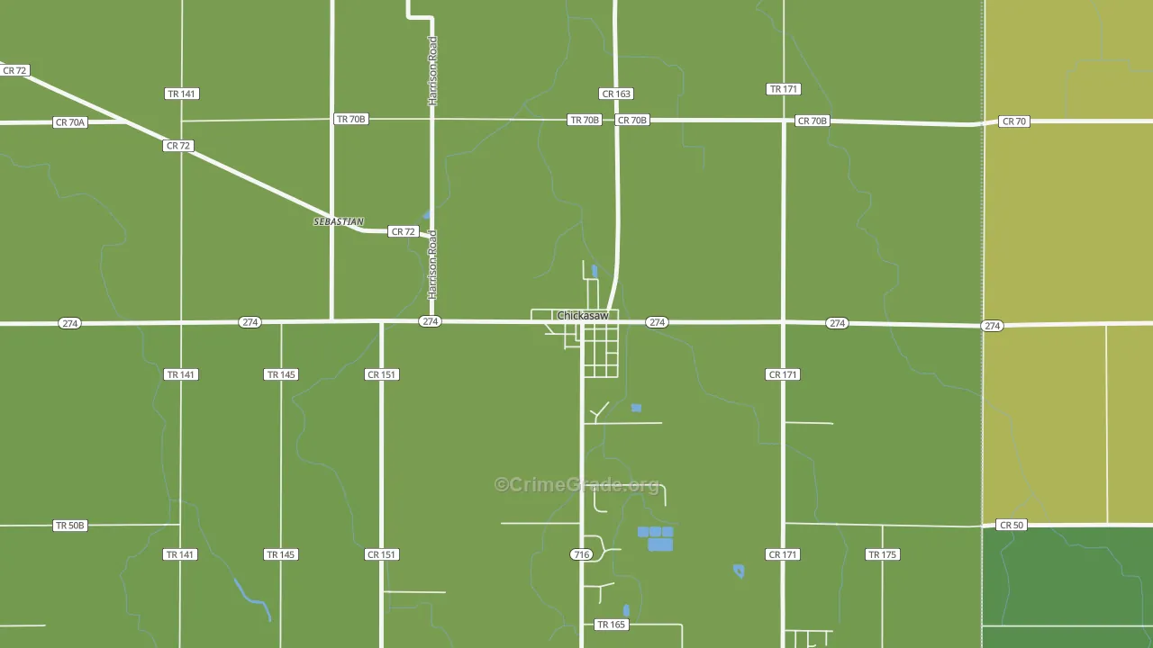 45826, OH Map of Drug-Related Crime Rates