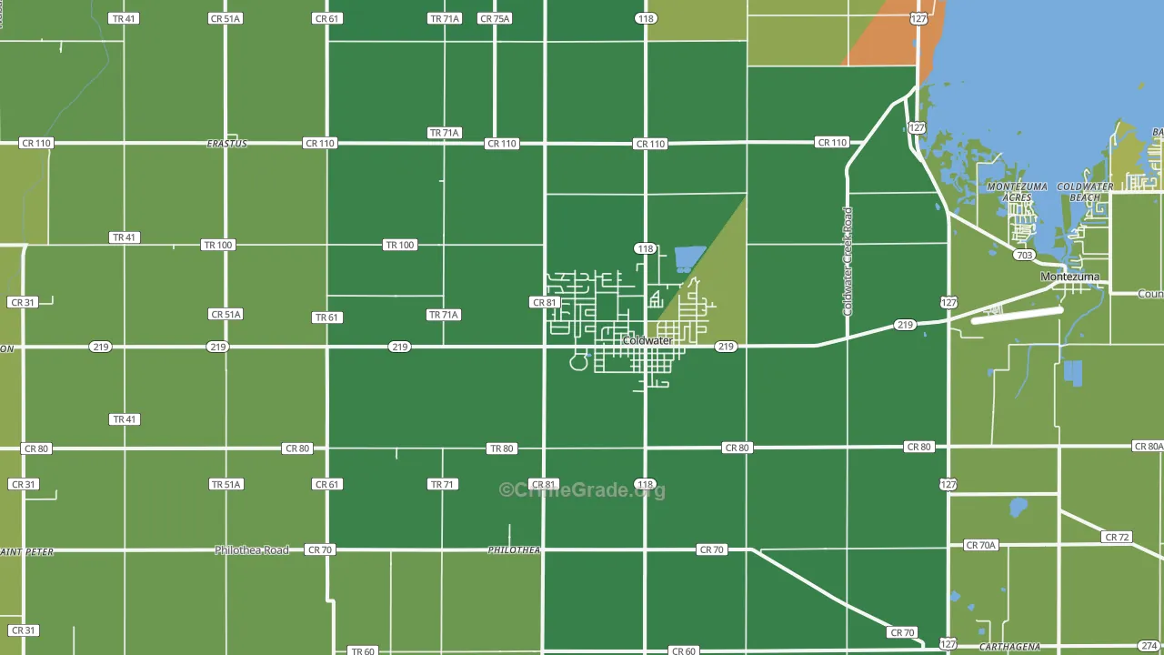 45828, OH Map of Drug-Related Crime Rates