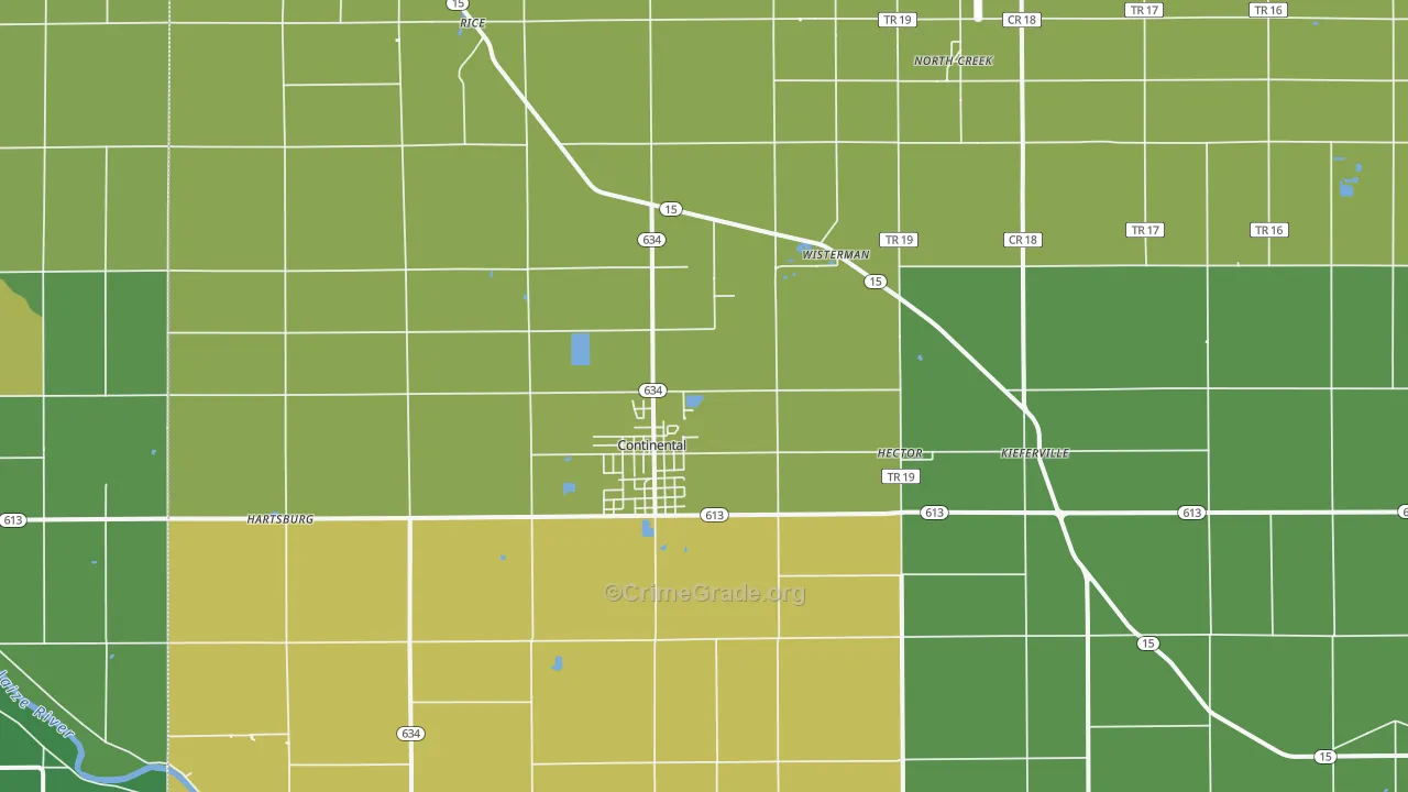 45831, OH Map of Drug-Related Crime Rates