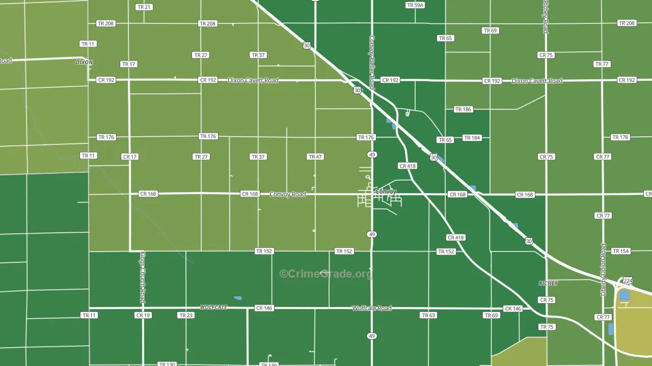 45832, OH Map of Drug-Related Crime Rates