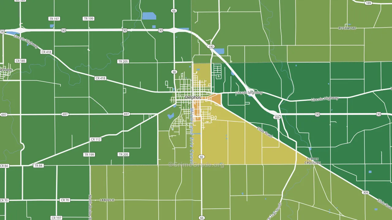 45833, OH Map of Drug-Related Crime Rates