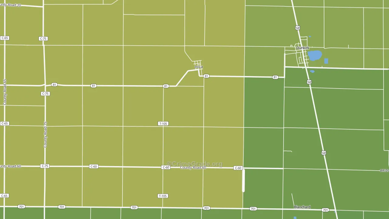 45835, OH Map of Drug-Related Crime Rates
