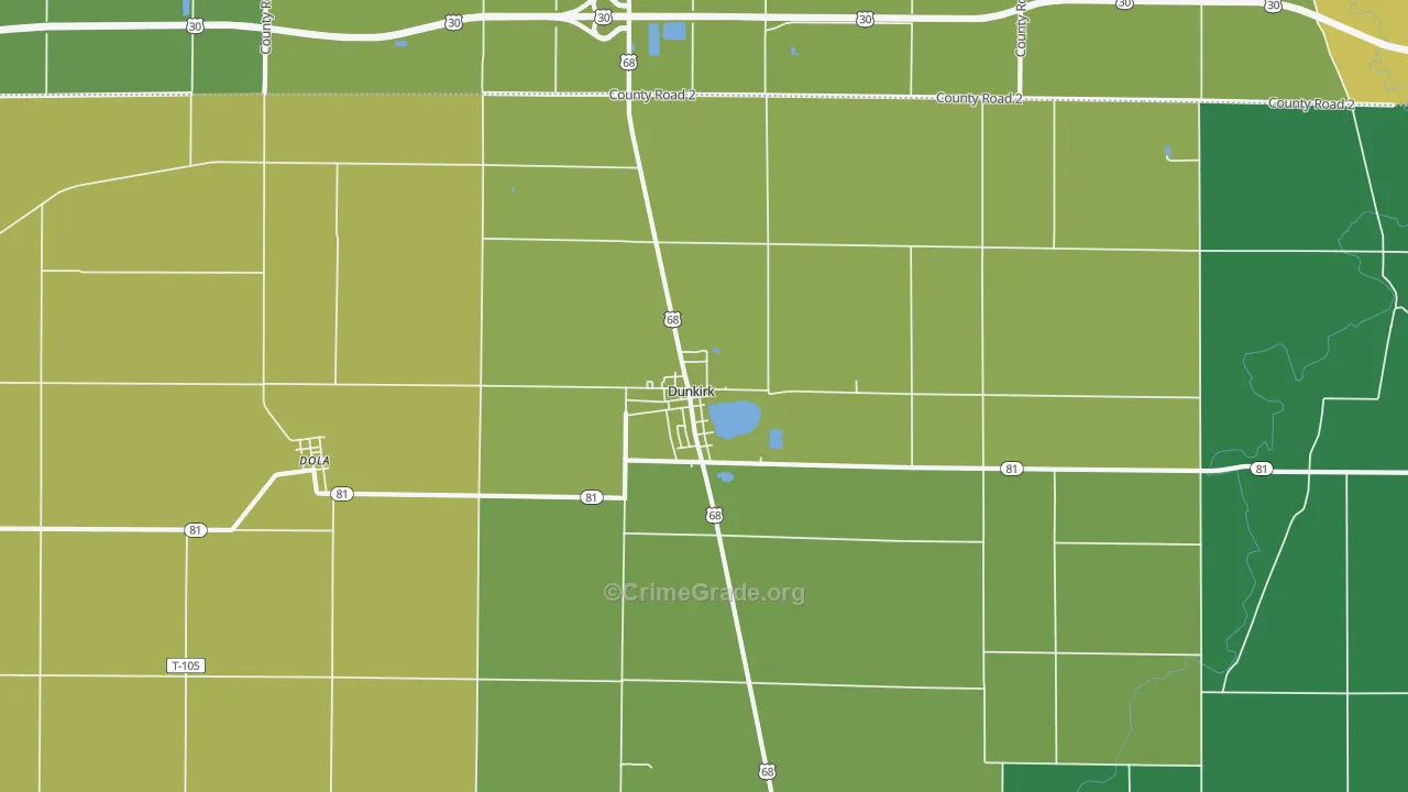 45836, OH Map of Drug-Related Crime Rates