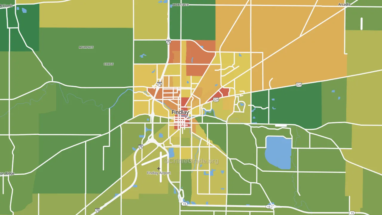 45840, OH Map of Drug-Related Crime Rates