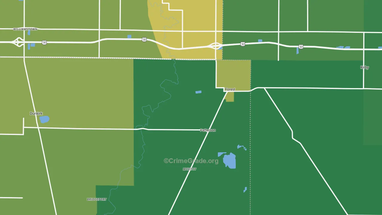 45843, OH Map of Drug-Related Crime Rates
