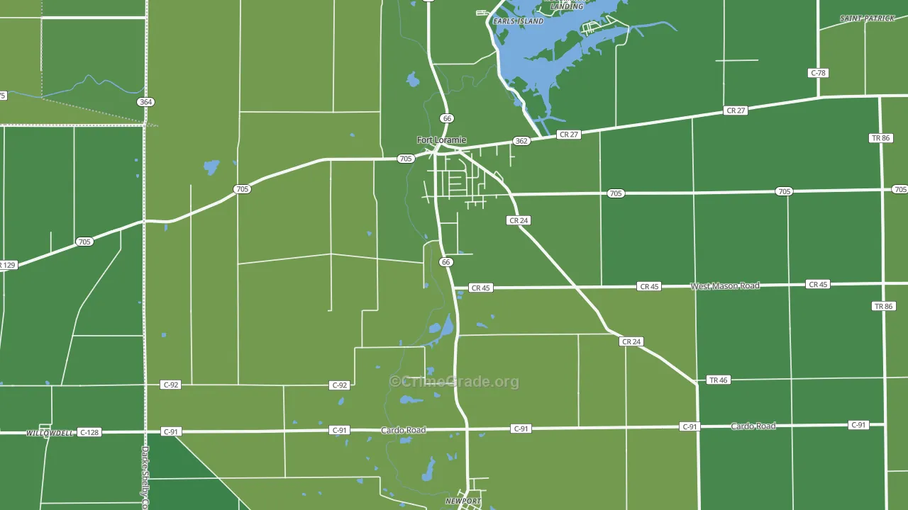 45845, OH Map of Drug-Related Crime Rates