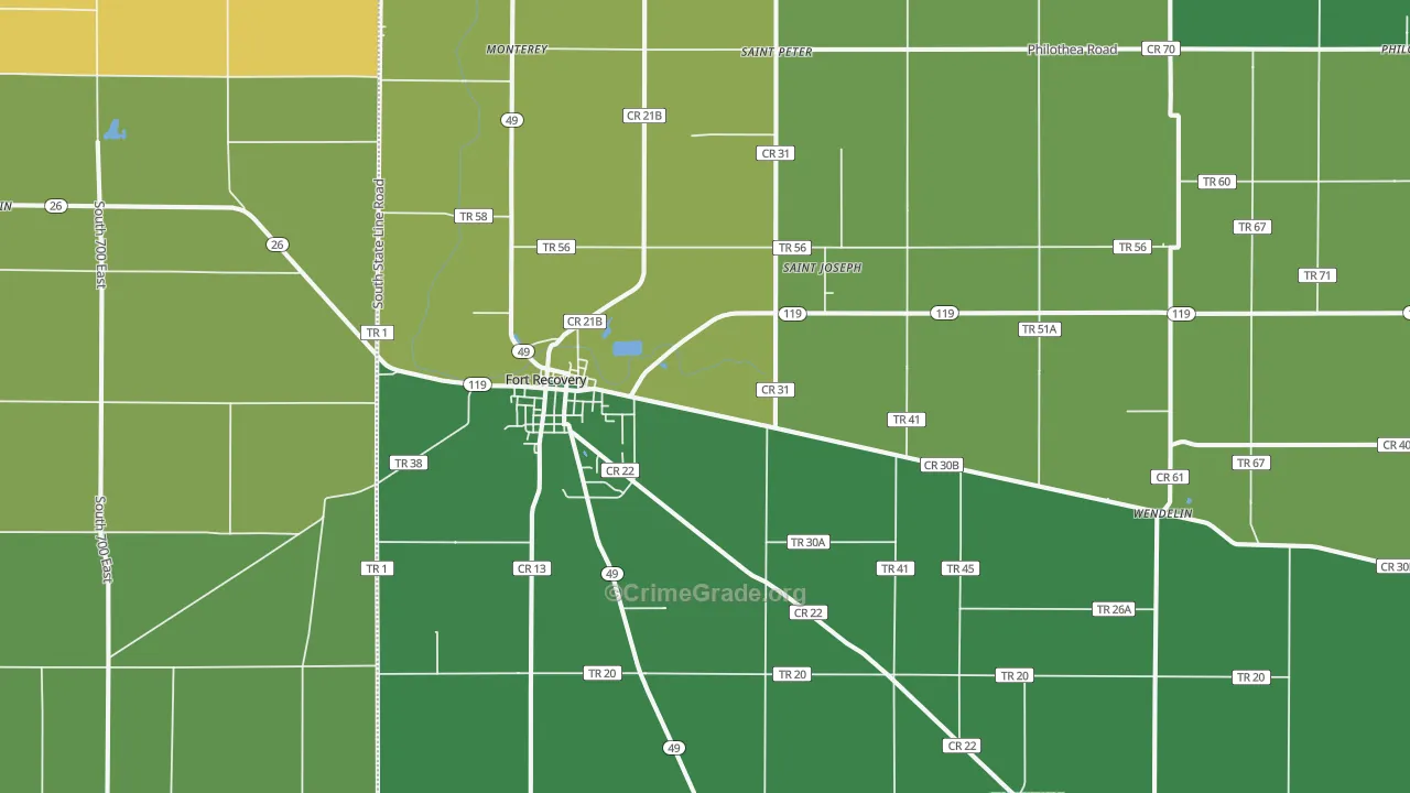 45846, OH Map of Drug-Related Crime Rates