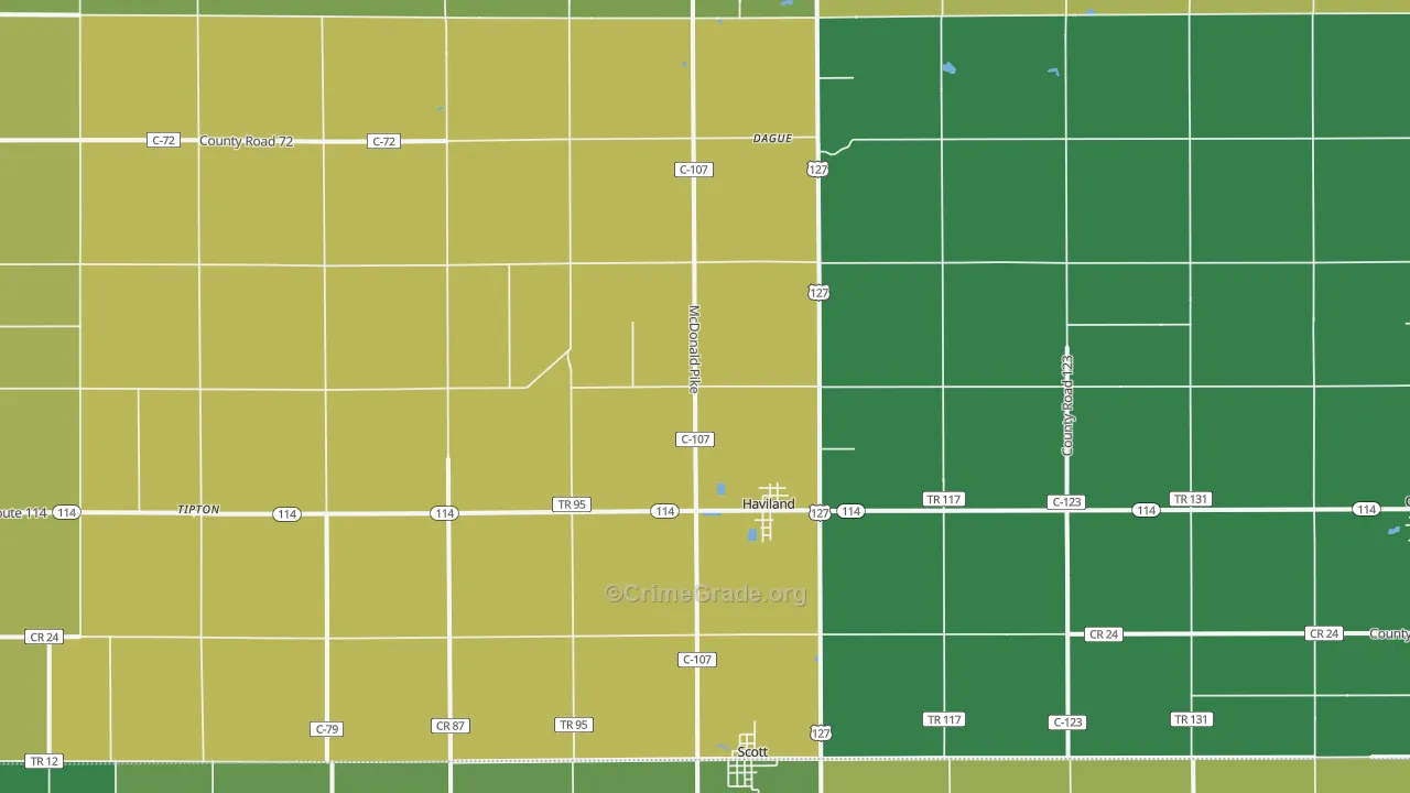 45851, OH Map of Drug-Related Crime Rates