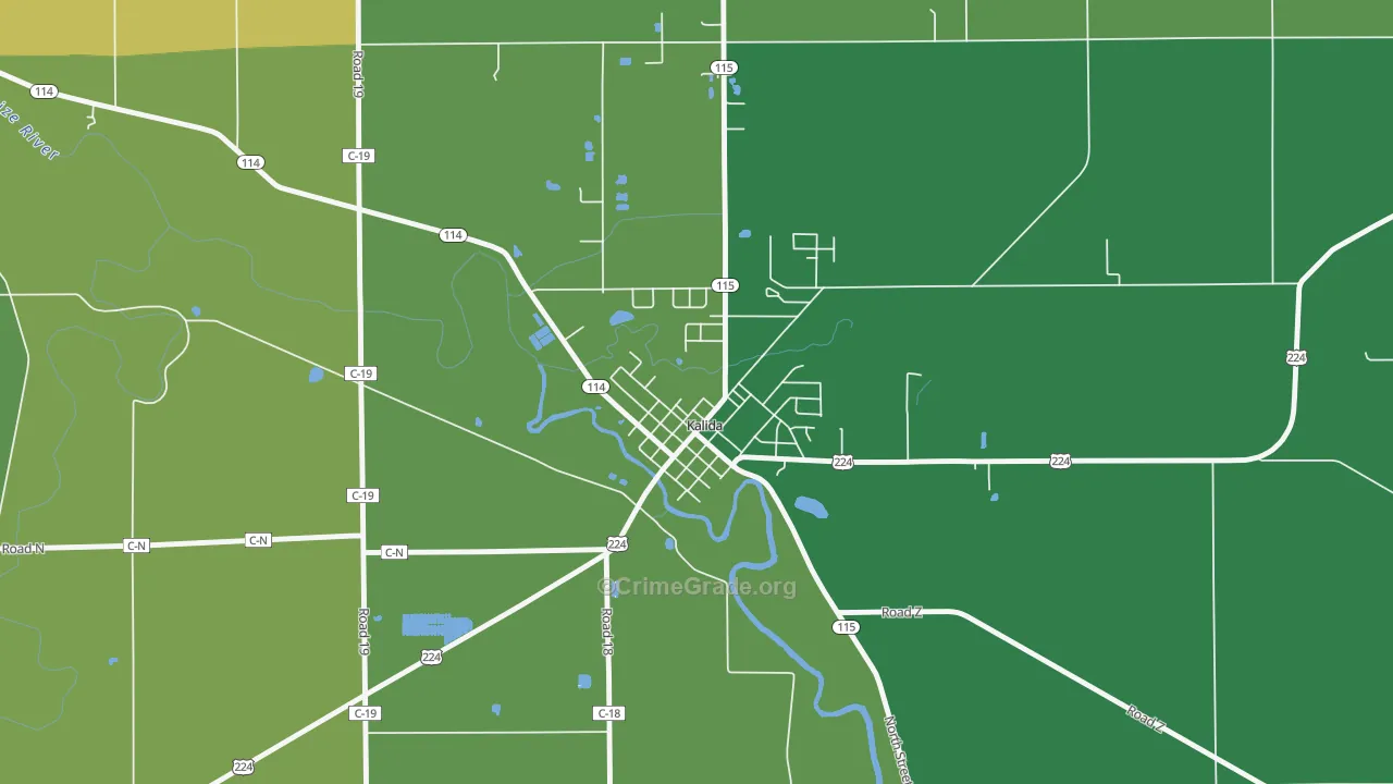 45853, OH Map of Drug-Related Crime Rates