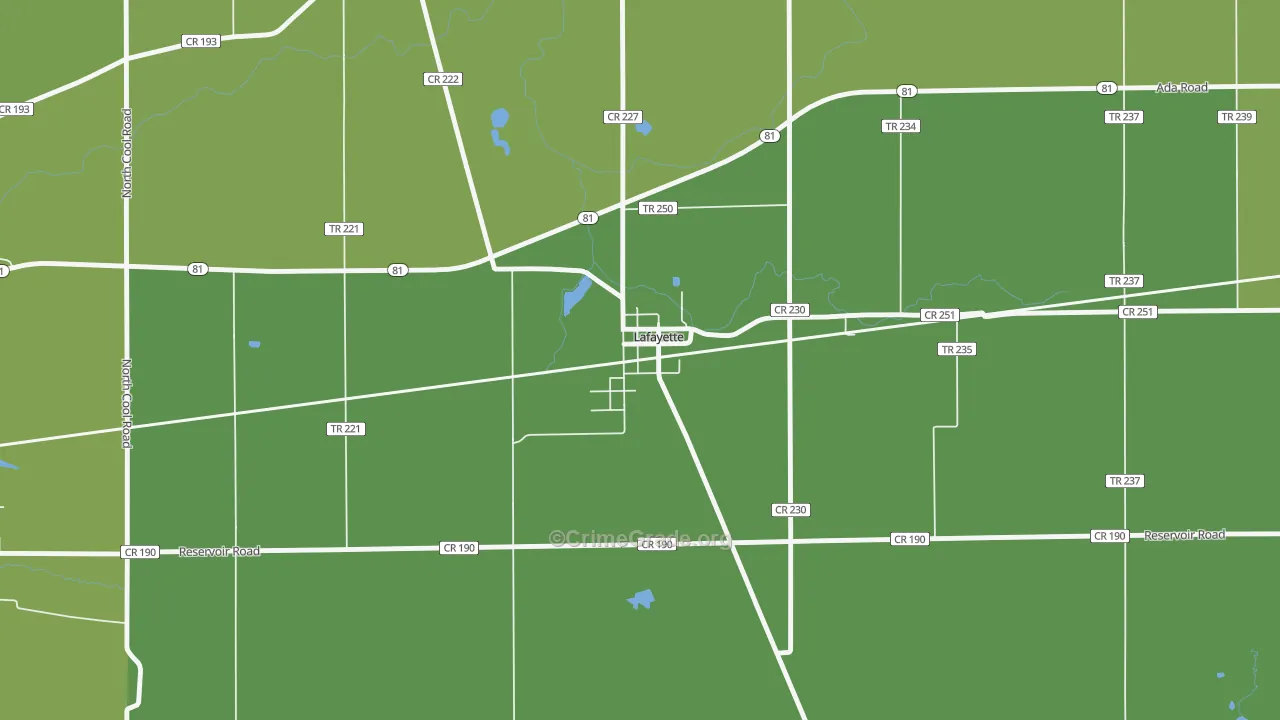 45854, OH Map of Drug-Related Crime Rates