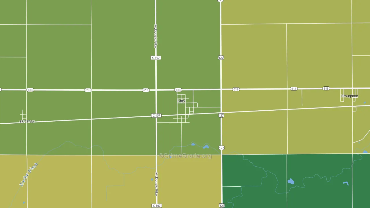 45855, OH Map of Drug-Related Crime Rates
