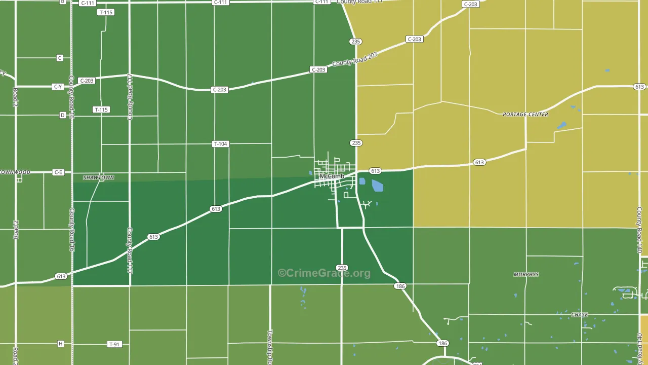 45858, OH Map of Drug-Related Crime Rates