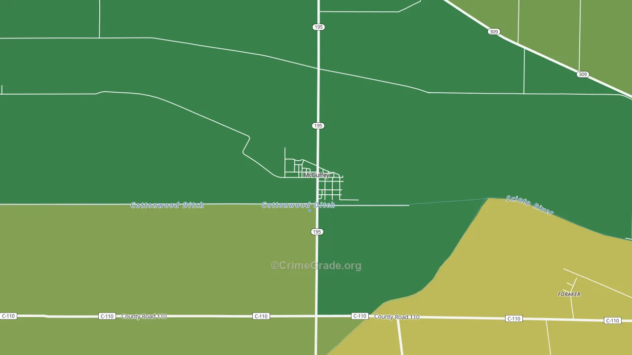 45859, OH Map of Drug-Related Crime Rates