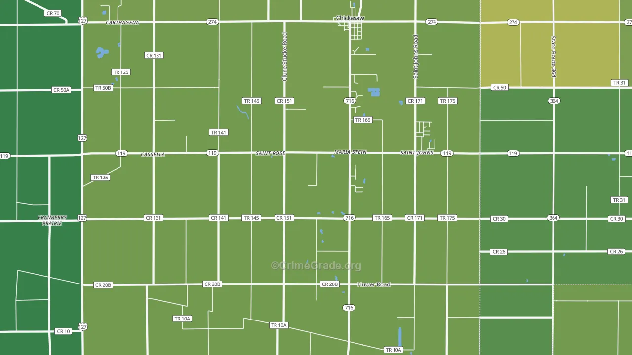 45860, OH Map of Drug-Related Crime Rates