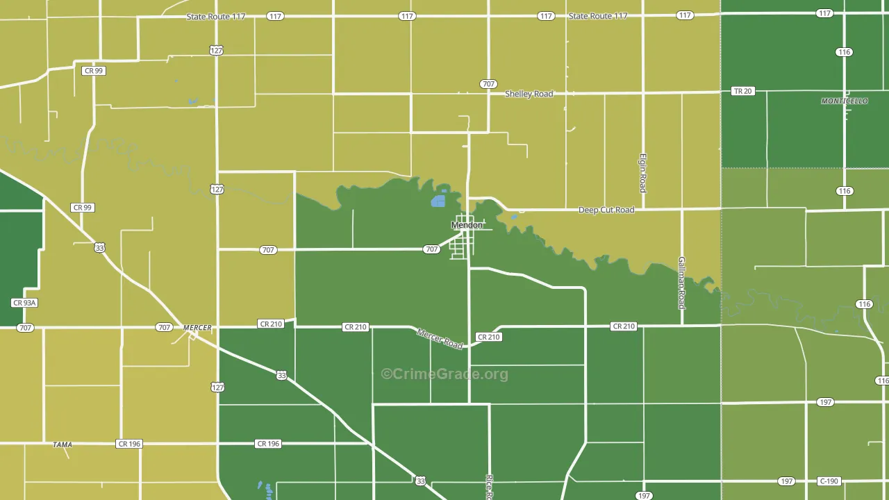 45862, OH Map of Drug-Related Crime Rates