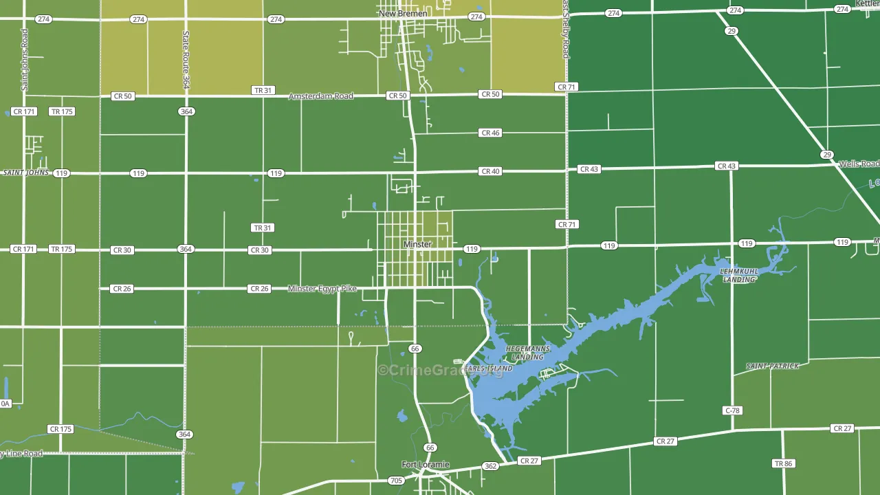 45865, OH Map of Drug-Related Crime Rates