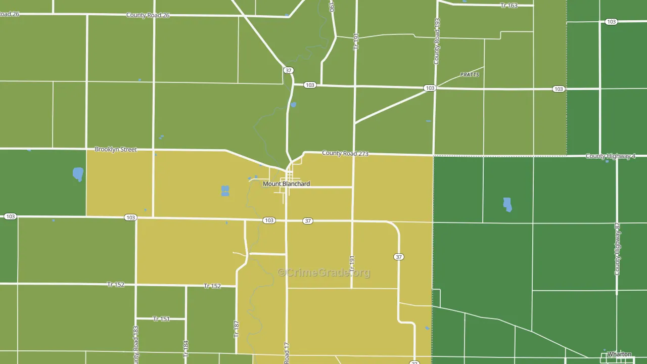 45867, OH Map of Drug-Related Crime Rates