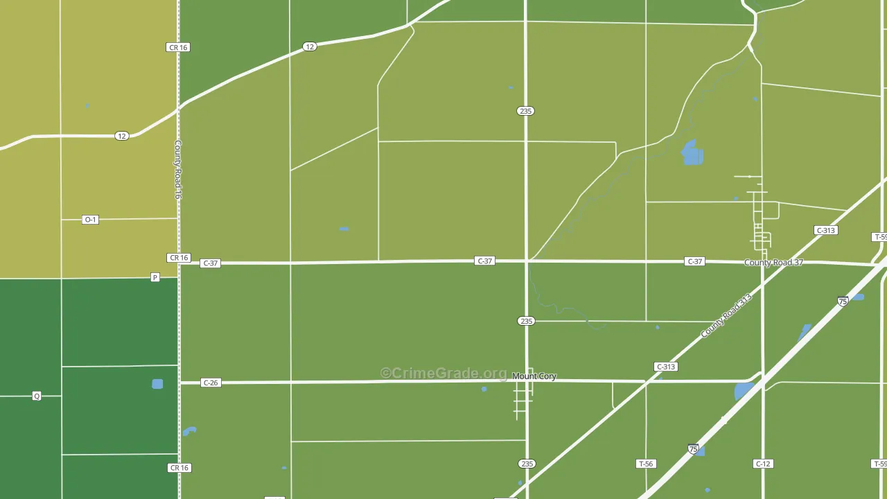 45868, OH Map of Drug-Related Crime Rates