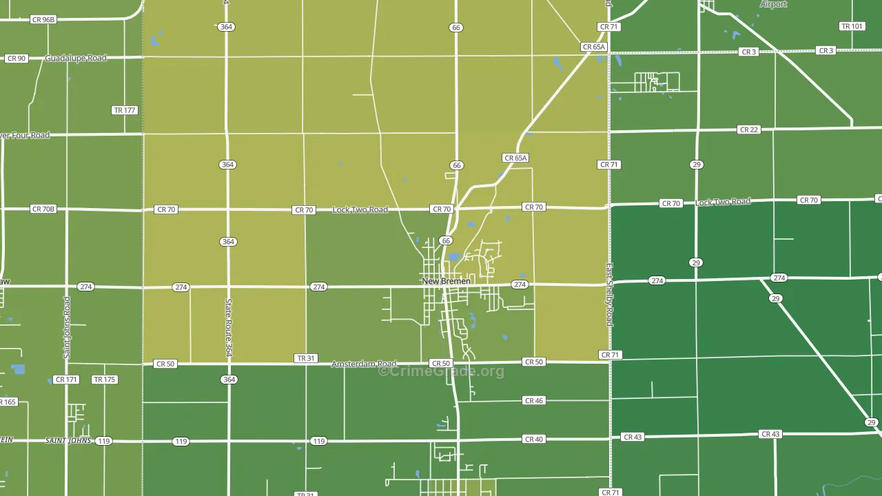 45869, OH Map of Drug-Related Crime Rates