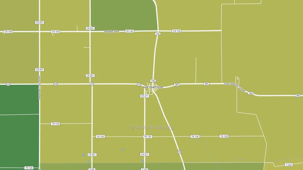 45870, OH Map of Drug-Related Crime Rates