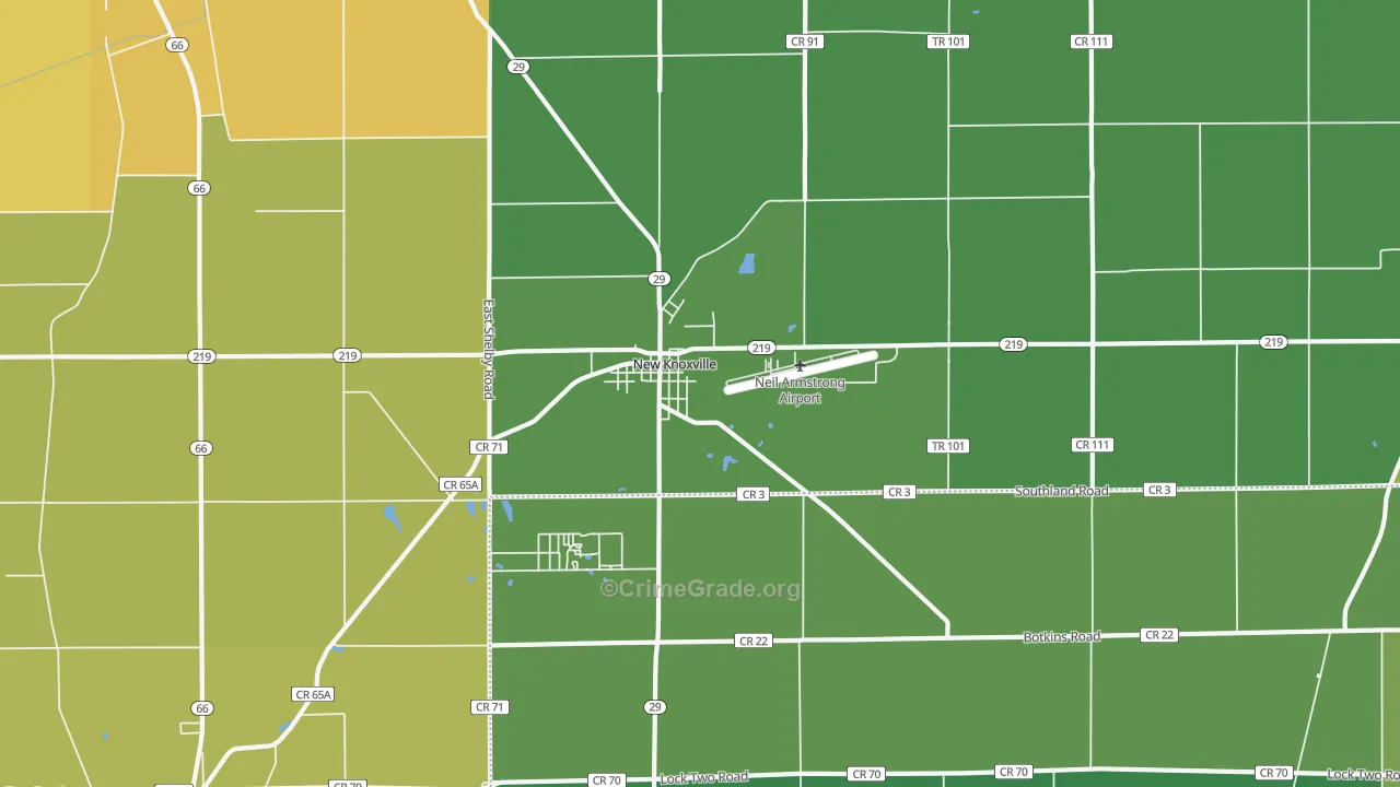45871, OH Map of Drug-Related Crime Rates