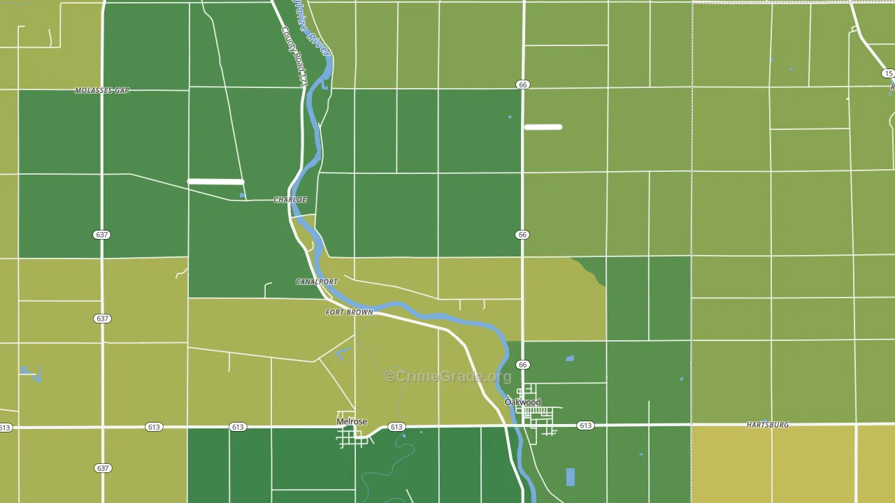 45873, OH Map of Drug-Related Crime Rates
