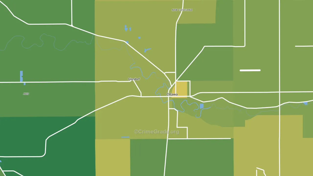 45875, OH Map of Drug-Related Crime Rates