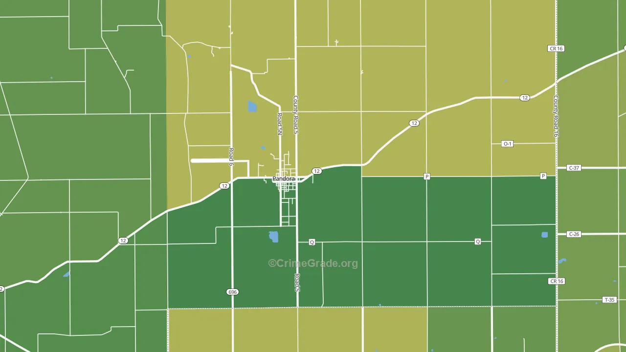45877, OH Map of Drug-Related Crime Rates