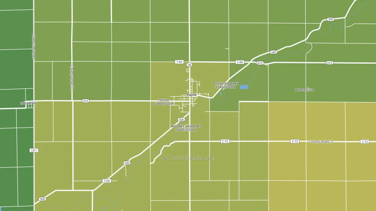 45880, OH Map of Drug-Related Crime Rates