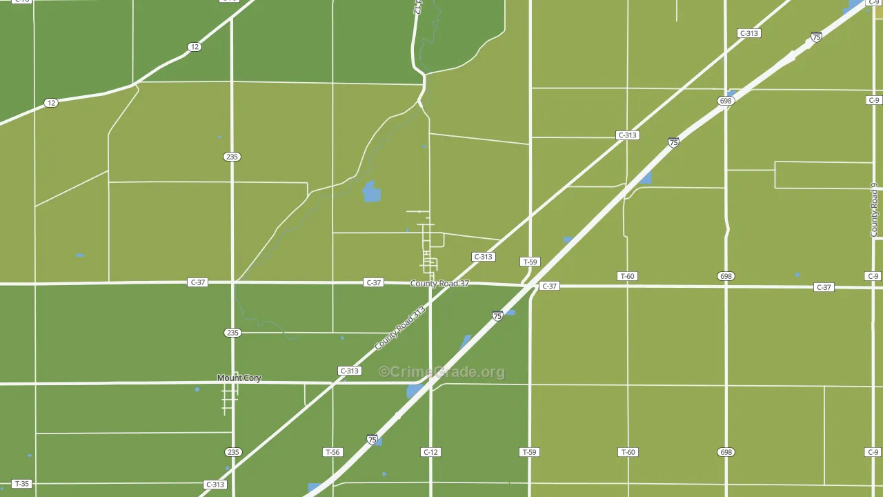 45881, OH Map of Drug-Related Crime Rates