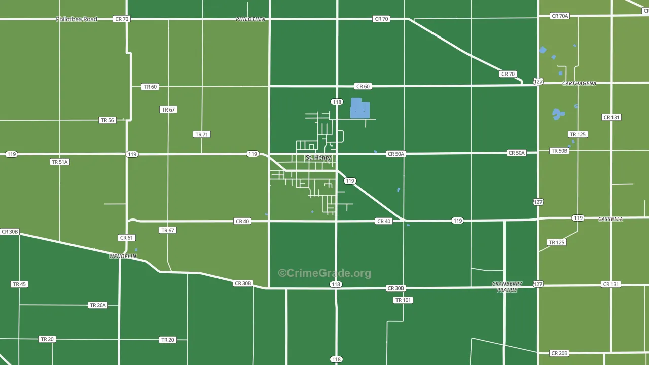 45883, OH Map of Drug-Related Crime Rates