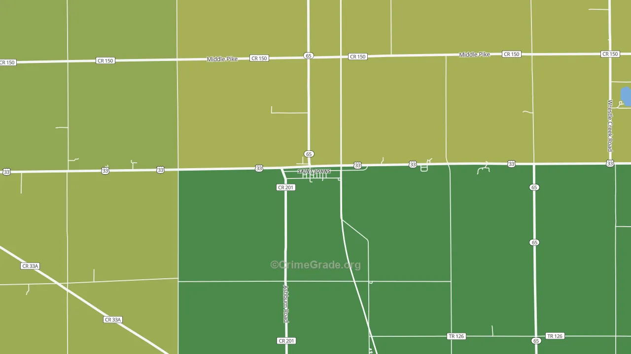 45884, OH Map of Drug-Related Crime Rates