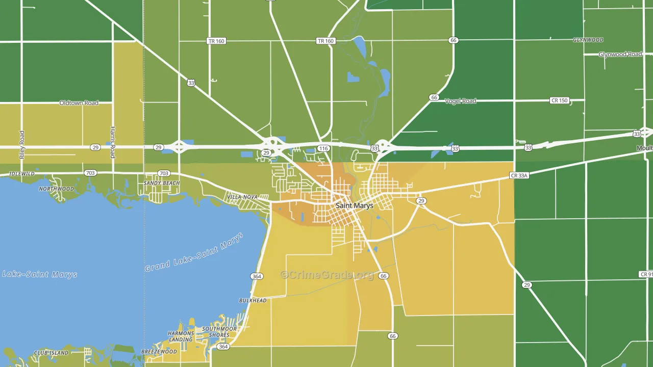 45885, OH Map of Drug-Related Crime Rates