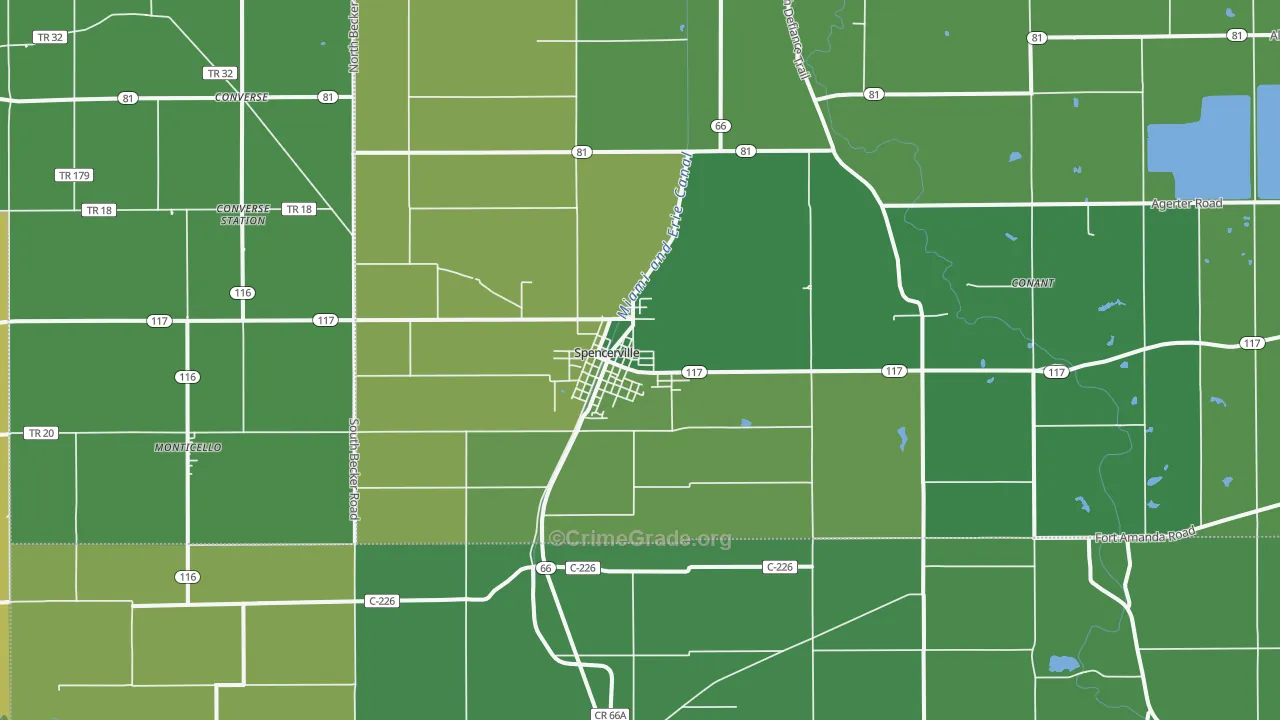 45887, OH Map of Drug-Related Crime Rates