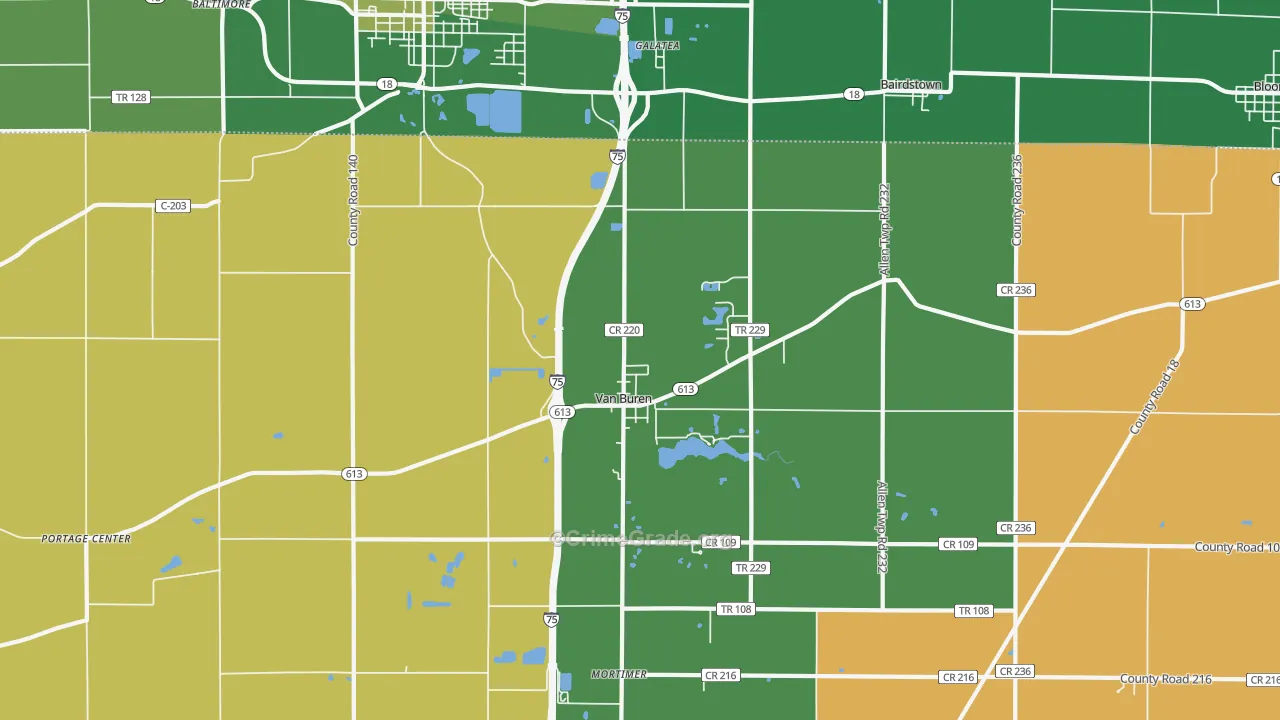 45889, OH Map of Drug-Related Crime Rates