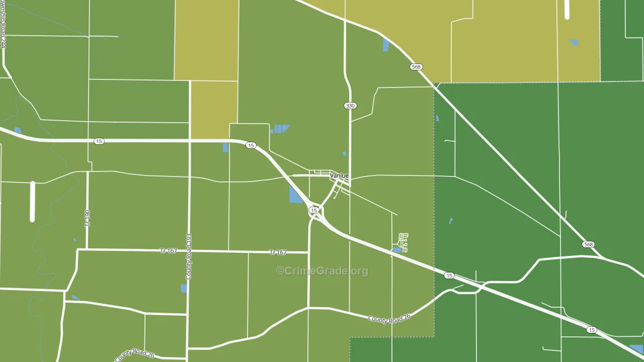45890, OH Map of Drug-Related Crime Rates