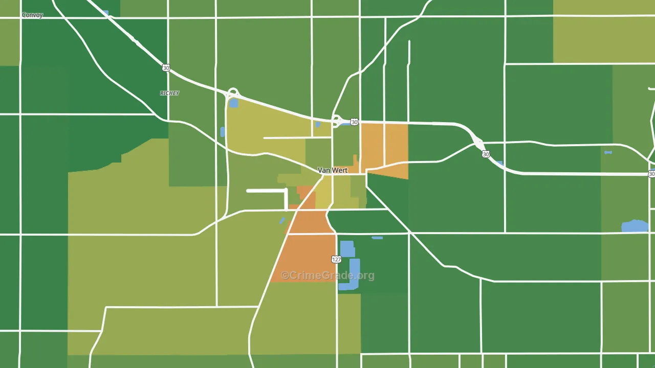 45891, OH Map of Drug-Related Crime Rates