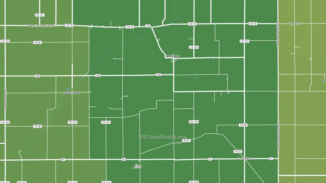 45894, OH Map of Drug-Related Crime Rates
