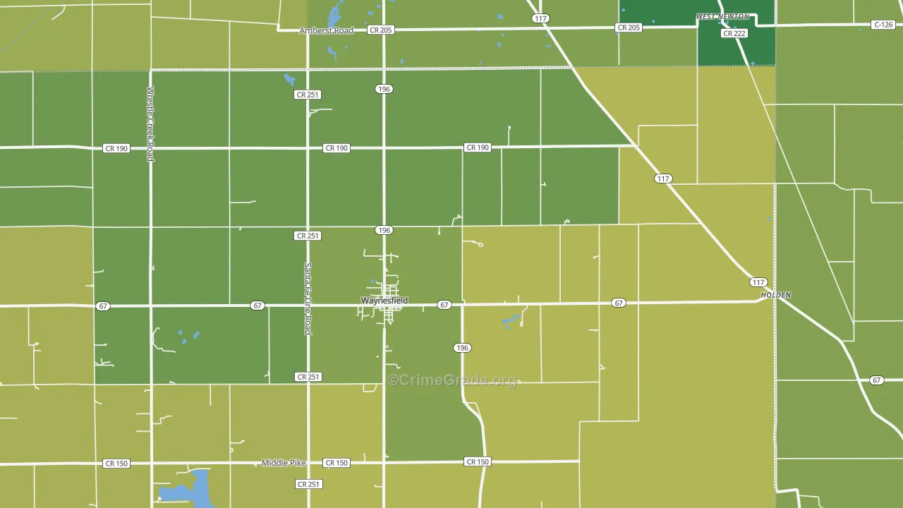 45896, OH Map of Drug-Related Crime Rates