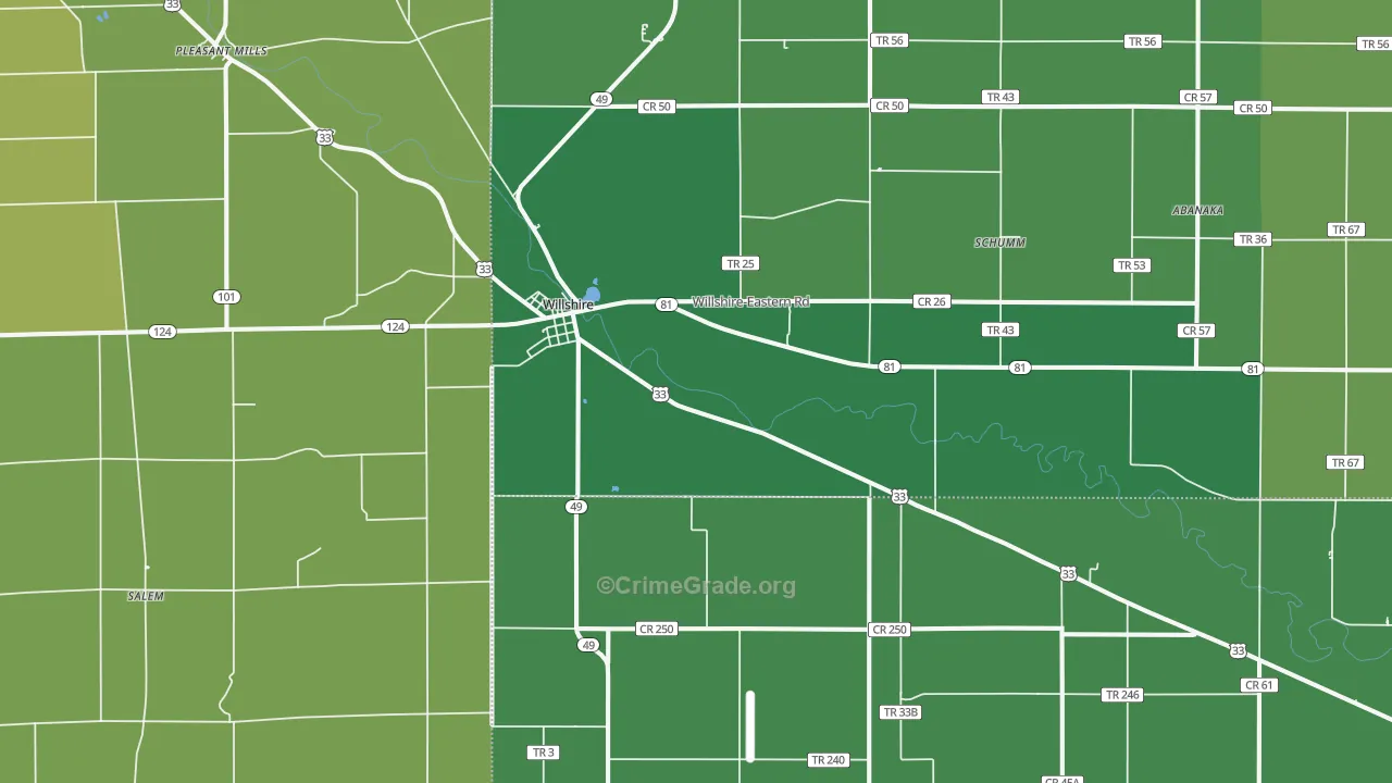 45898, OH Map of Drug-Related Crime Rates