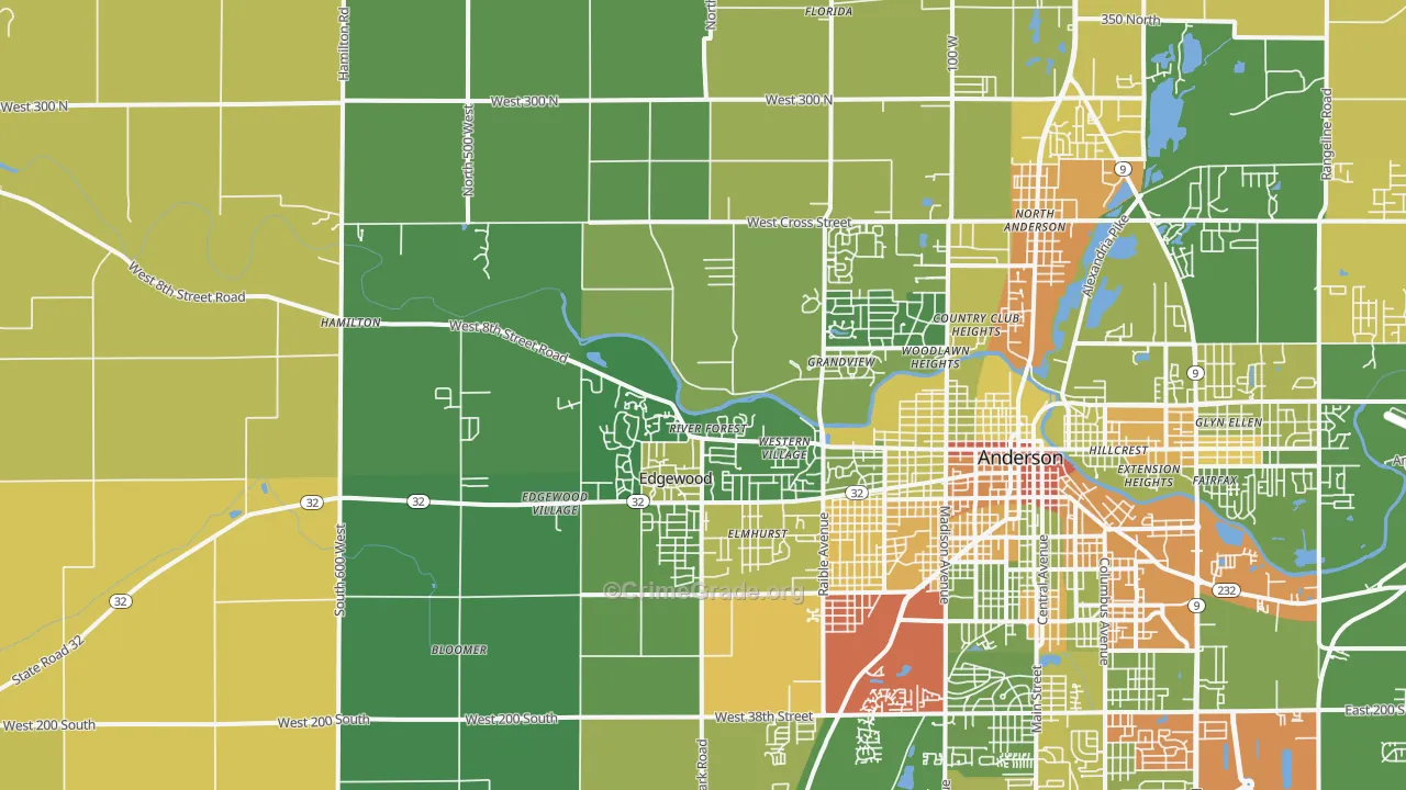 46011, IN Map of Drug-Related Crime Rates