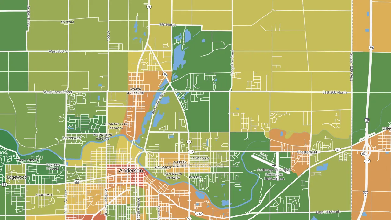 46012, IN Map of Drug-Related Crime Rates