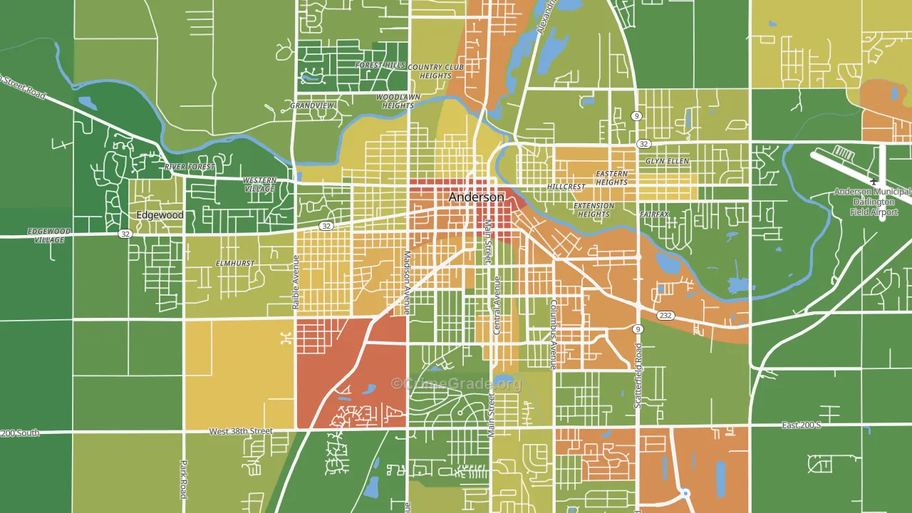 46016, IN Map of Drug-Related Crime Rates