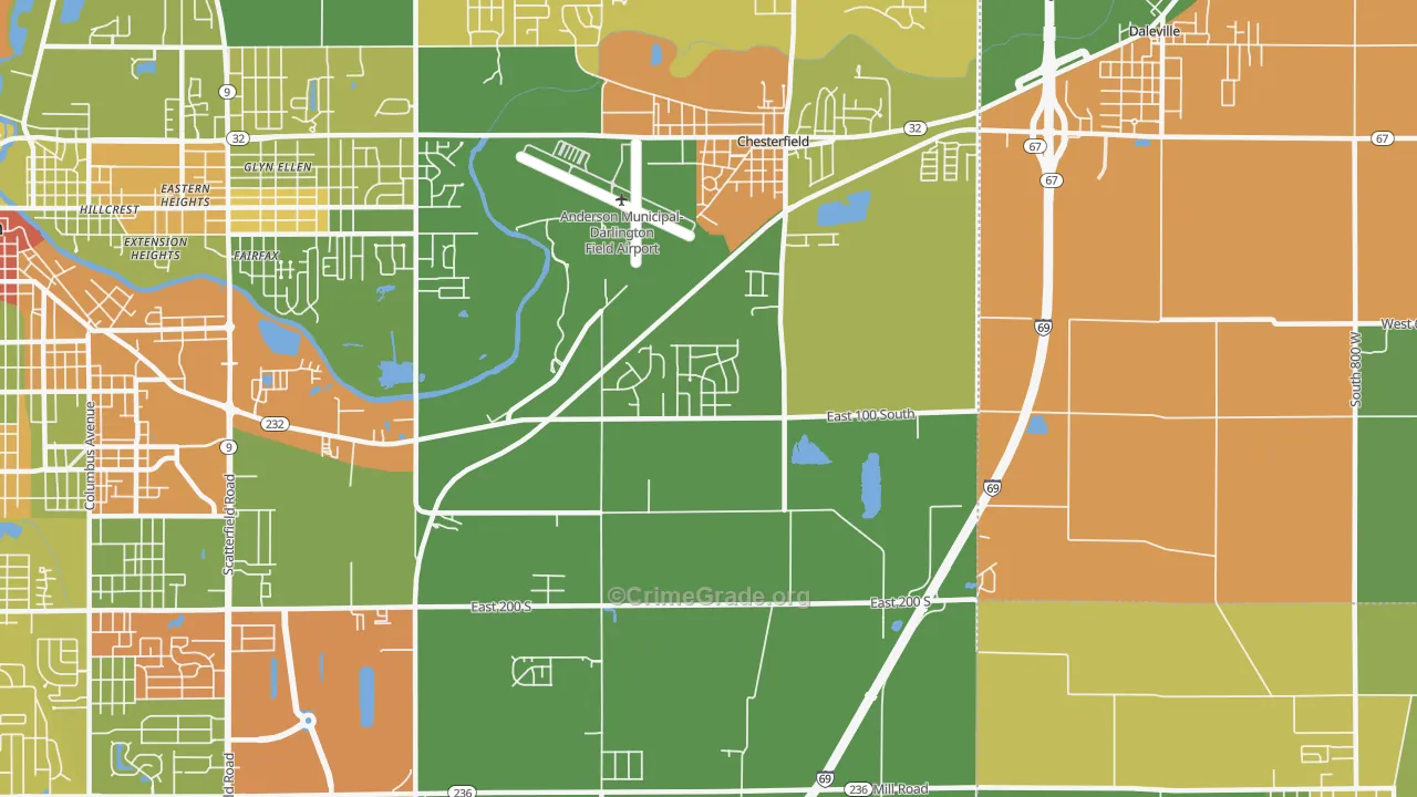 46017, IN Map of Drug-Related Crime Rates