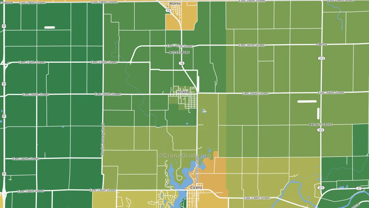 46030, IN Map of Drug-Related Crime Rates