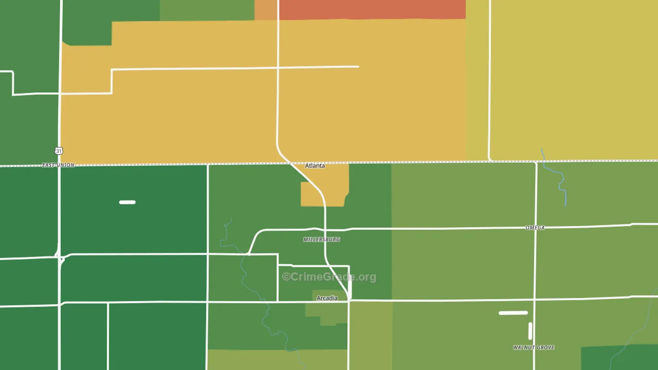 46031, IN Map of Drug-Related Crime Rates