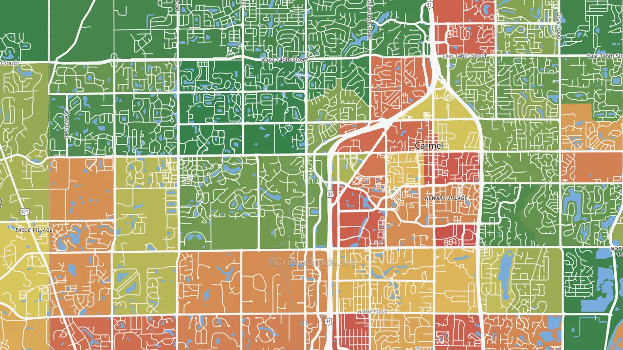 46032, IN Map of Drug-Related Crime Rates
